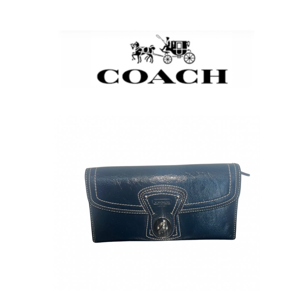 Coach Legacy Dark Navy Patent Leather Wallet